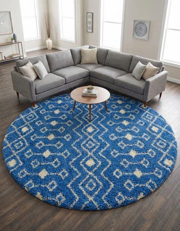 10' x 10' Moroccan Trellis Shag Round Rug