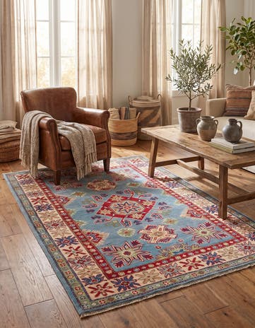 3' 5 x 5' 7 Hand Knotted Kazak Rug