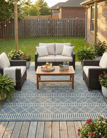 7' 10 x 10' Easy-Clean Lattice Indoor / Outdoor Rug