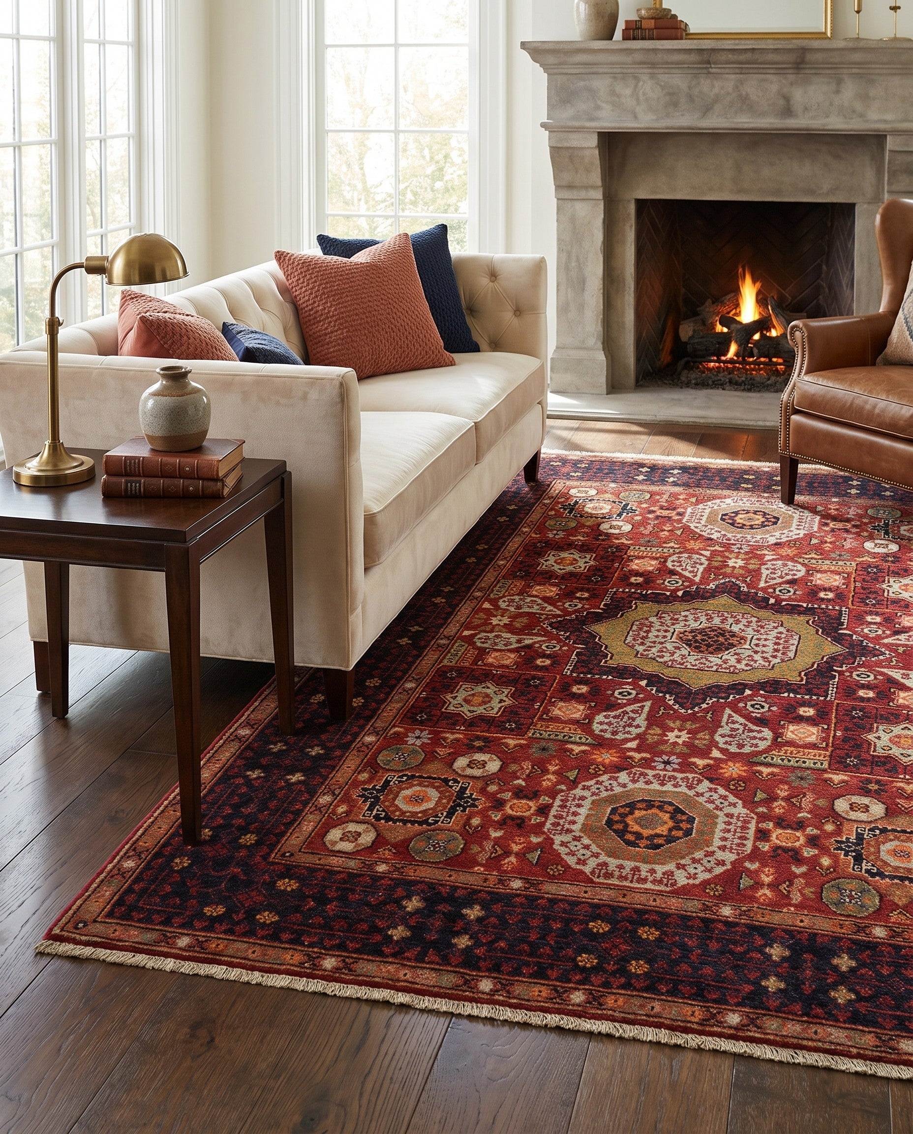 4' 2 x 6' Hand Knotted Mamluk Ziegler Rug