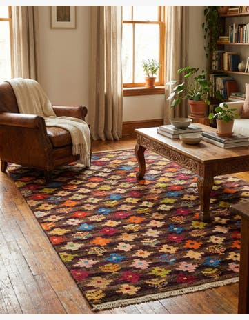 4' 6 x 6' 3 Hand Knotted Balouch Wool Rug