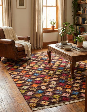 4' 6 x 6' 3 Hand Knotted Balouch Wool Rug