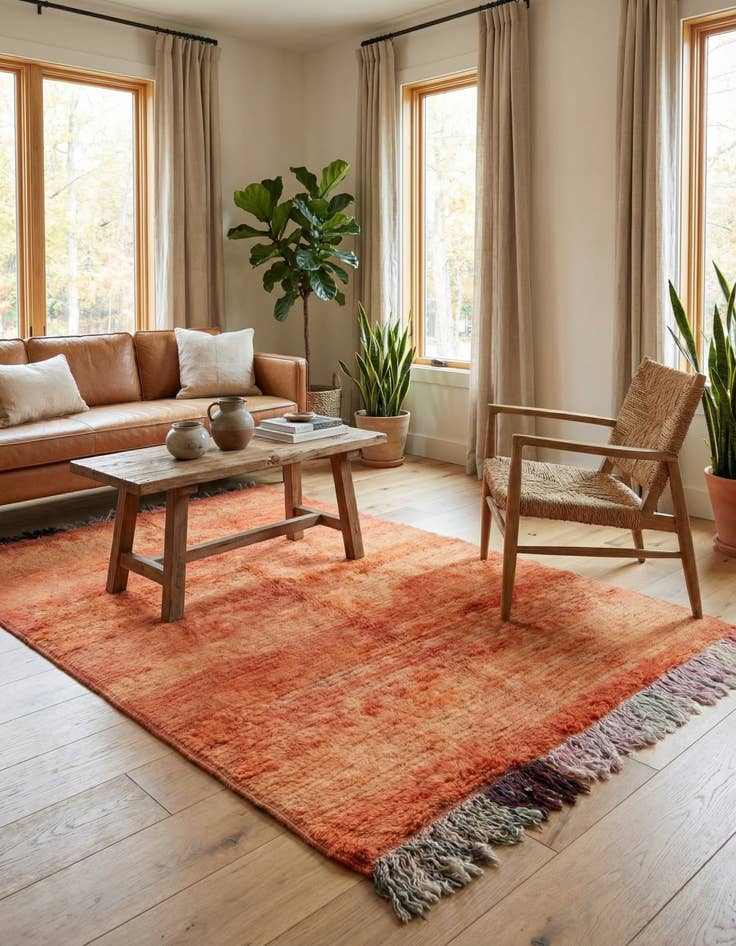 Detail image of 3' 5 x 6' Hand Knotted Moroccan Wool Rug