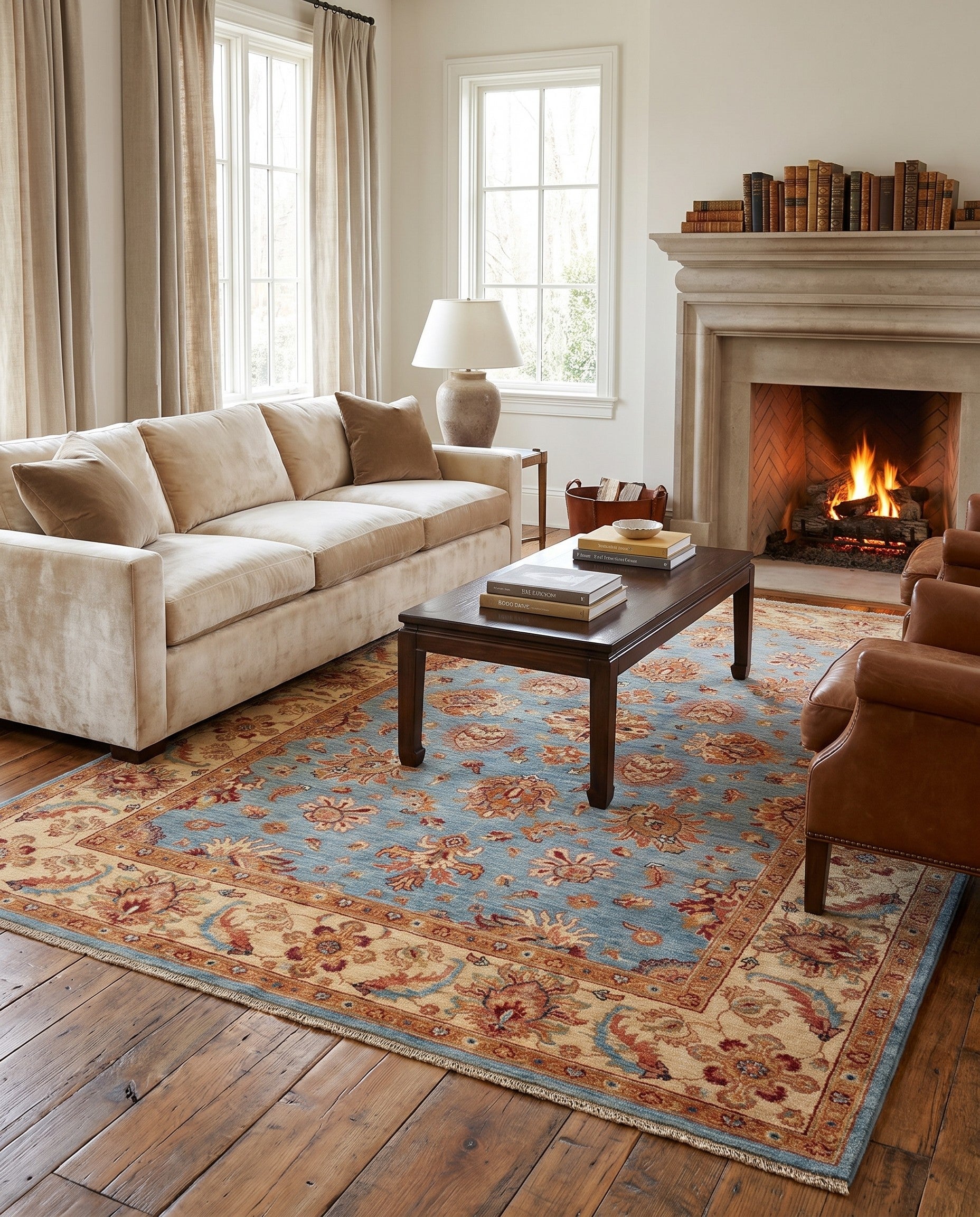 5' 6 x 8' 5 Hand Knotted Ziegler Rug