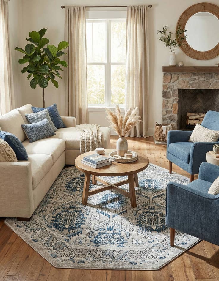 Detail image of  7' x 7' Nyla Octagon Rug