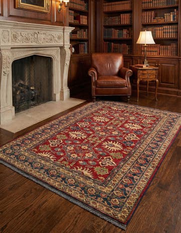 4' 10 x 6' 4 Hand Knotted Kazak Wool Rug