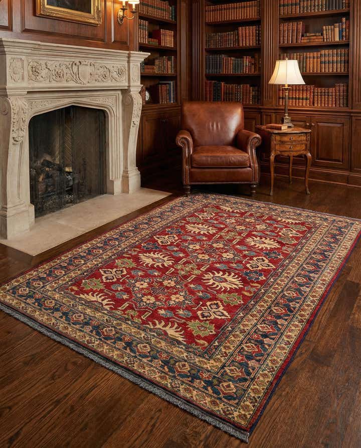 4' 10 x 6' 4 Hand Knotted Kazak Wool Rug