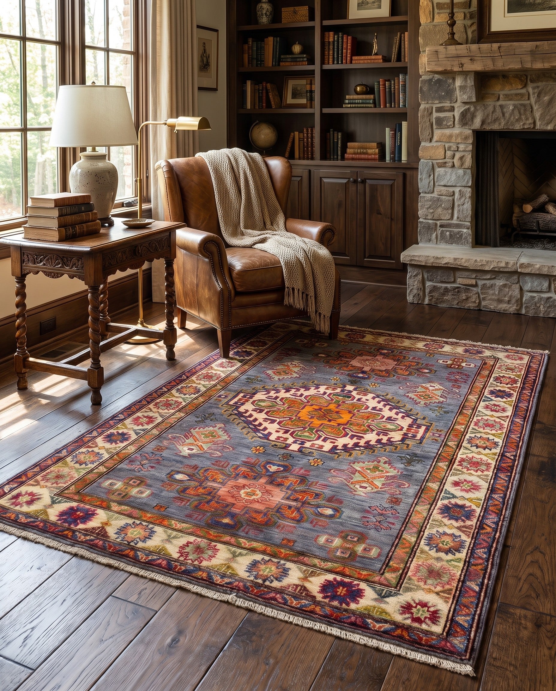 3' 7 x 5' Hand Knotted Kazak Rug