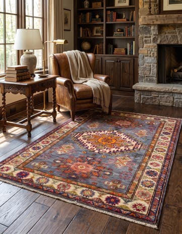 3' 7 x 5' Hand Knotted Kazak Rug