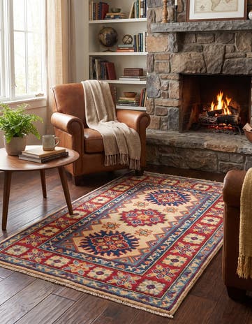2' 7 x 4' 2 Hand Knotted Kazak Rug