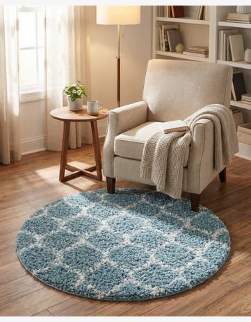 3' 3 x 3' 3 Trellis Shag Round Rug