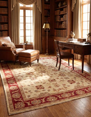 4' 11 x 6' 9 Hand Knotted Ziegler Rug