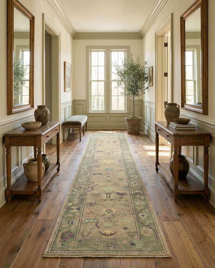 2' 10 x 13' 2 Hand Knotted Oushak Wool Runner Rug