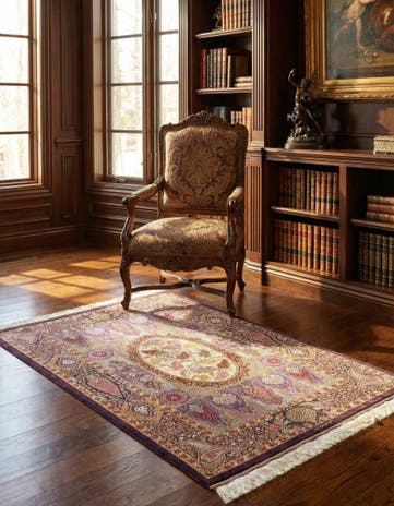 3' 3 x 4' 11 Ghom Silk Rug