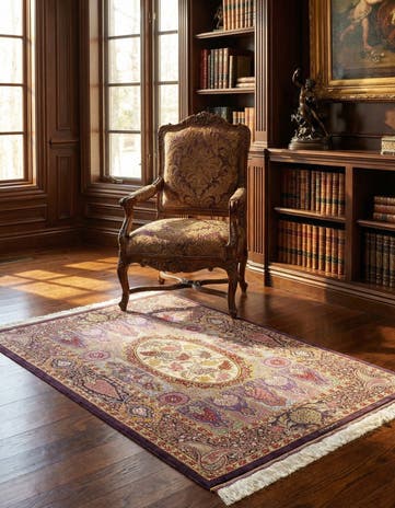 3' 3 x 4' 11 Ghom Silk Rug