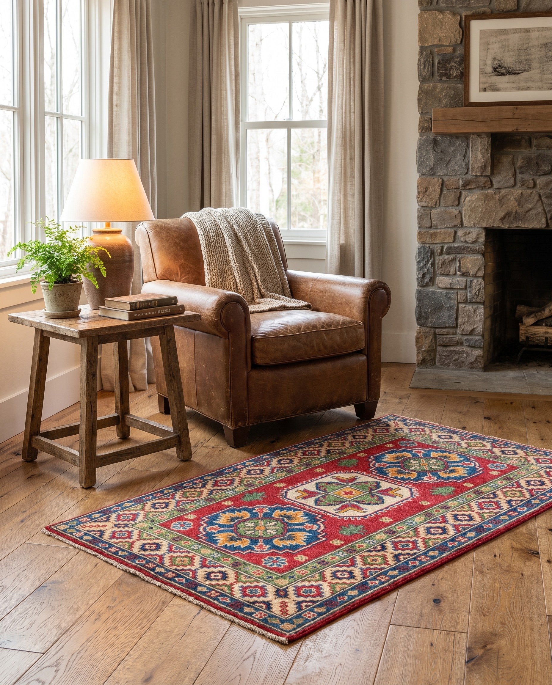 2' 8 x 4' Hand Knotted Kazak Rug