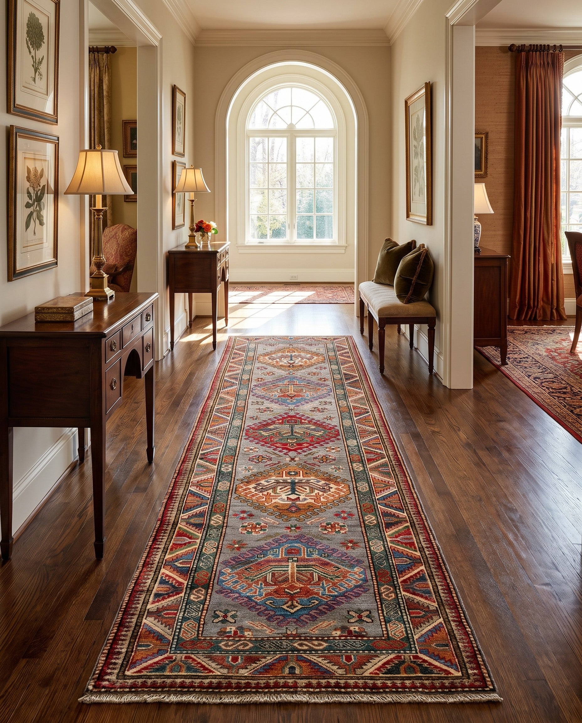 2' 8 x 8' 10 Hand Knotted Kazak Runner Rug