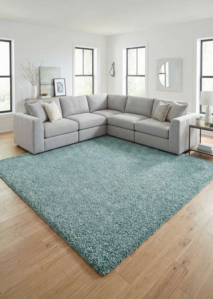 9' 10 x 9' 10 Comfort Solid Shag Square Rug