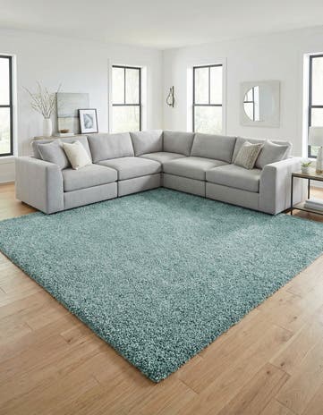 9' 10 x 9' 10 Comfort Solid Shag Square Rug