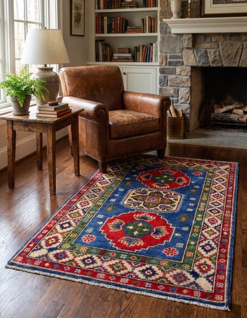 2' 6 x 4' 2 Hand Knotted Kazak Rug