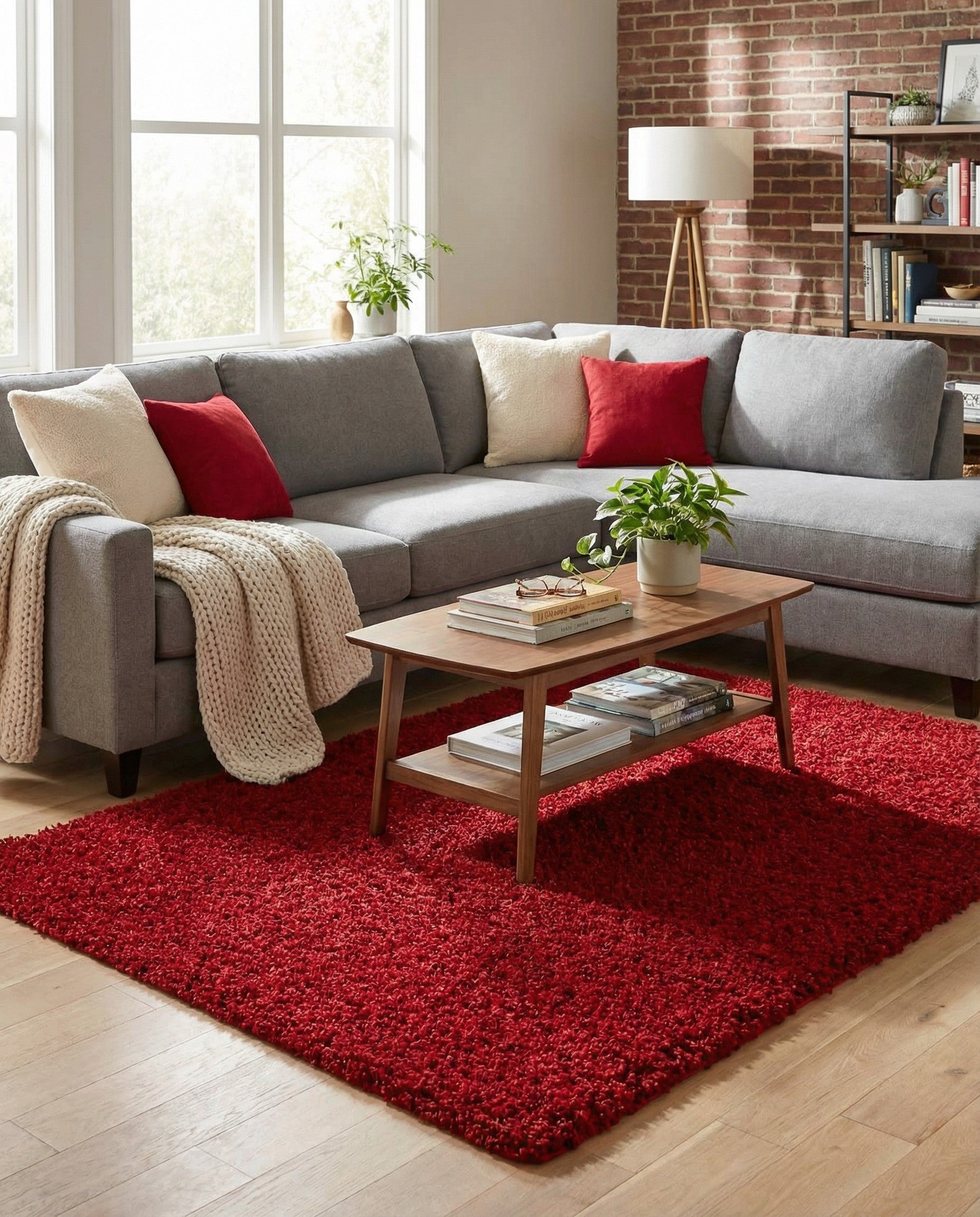  5' x 7' Solid Shag Rug