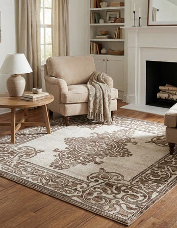 Chocolate Brown Hermitage Square Rug