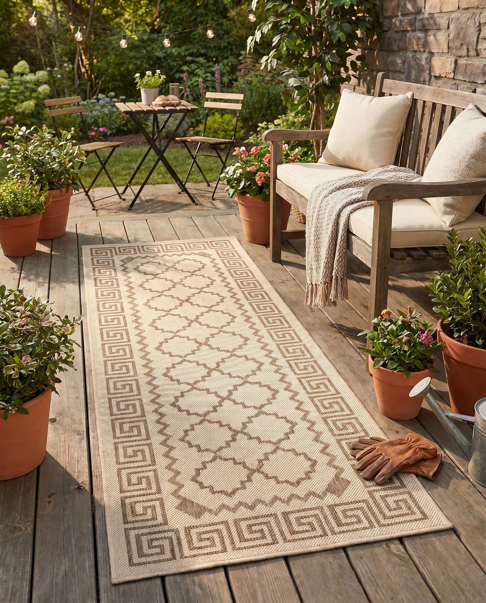 2' 2 x 6' Easy-Clean Trellis Indoor / Outdoor Runner Rug