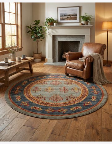 8' x 8' Kashkuli Gabbeh Round Rug