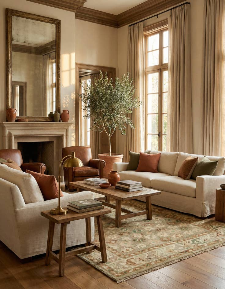 Detail image of 5' 3 x 7' 3 Hand Knotted Oushak Wool Rug