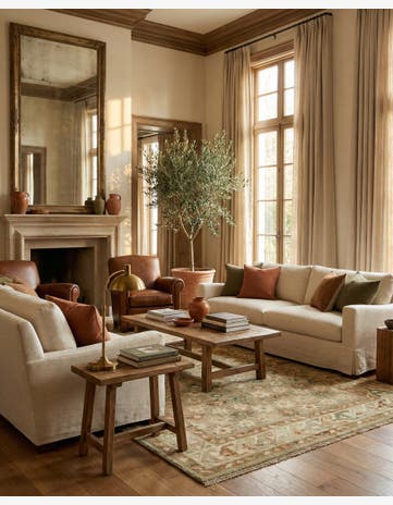 5' 3 x 7' 3 Hand Knotted Oushak Wool Rug