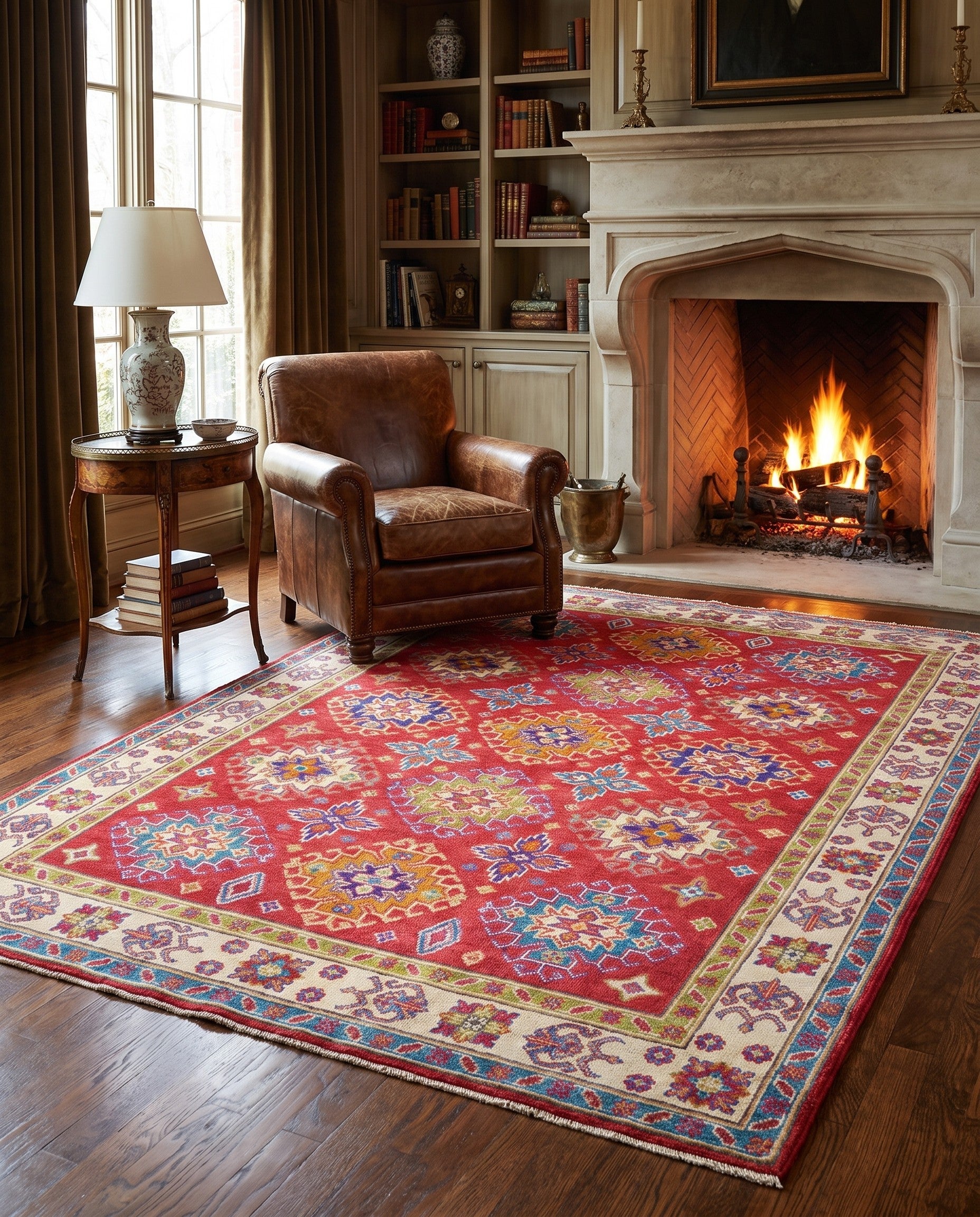 4' 11 x 6' 8 Hand Knotted Kazak Rug