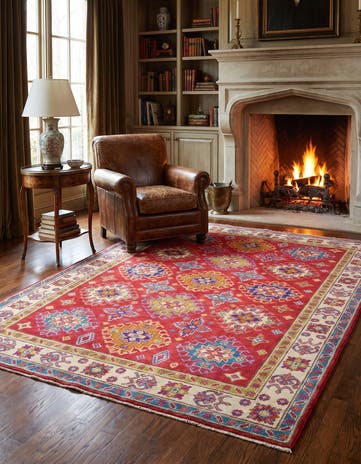 4' 11 x 6' 8 Hand Knotted Kazak Rug