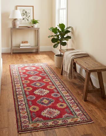 2' 1 x 6' 3 Hand Knotted Kazak Runner Rug