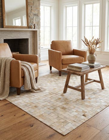 4' 1 x 5' 7 Cowhide Stocks Rug