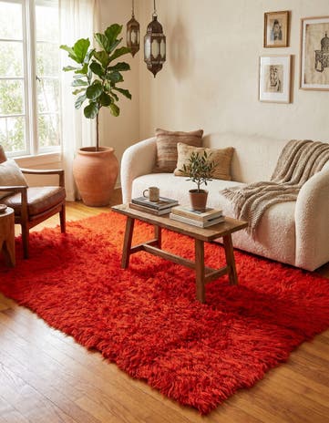 4' 4 x 6' 5 Hand Knotted Moroccan Wool Rug