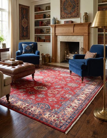 6' x 9' Hand Knotted Kazak Rug