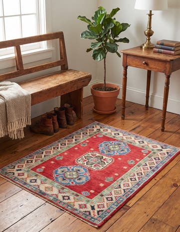 2' 11 x 4' 3 Hand Knotted Kazak Rug