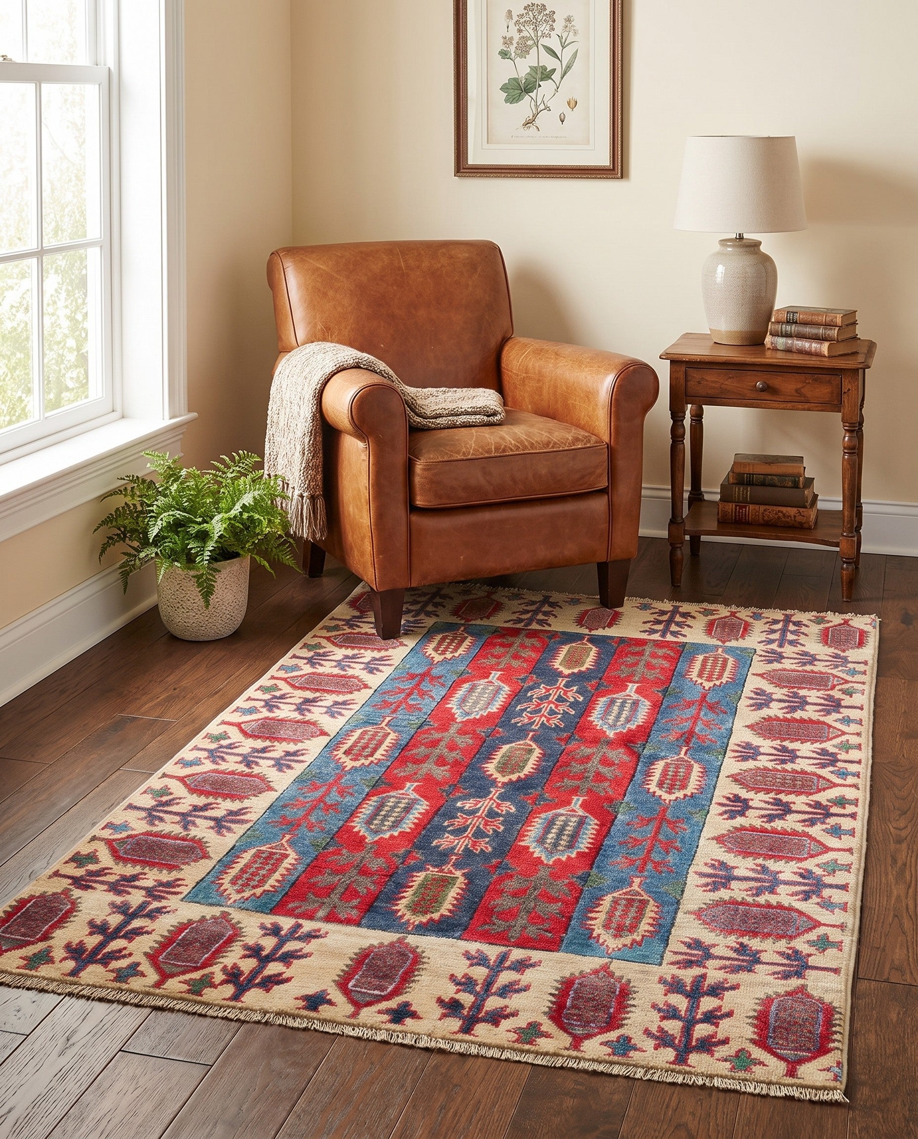 3' 2 x 5' 3 Hand Knotted Kazak Rug