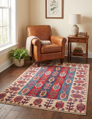 3' 2 x 5' 3 Hand Knotted Kazak Rug