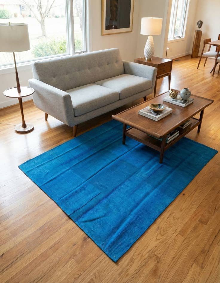 Detail image of 3' 11 x 5' 8 Hand Woven Kilim Modern Wool Rug