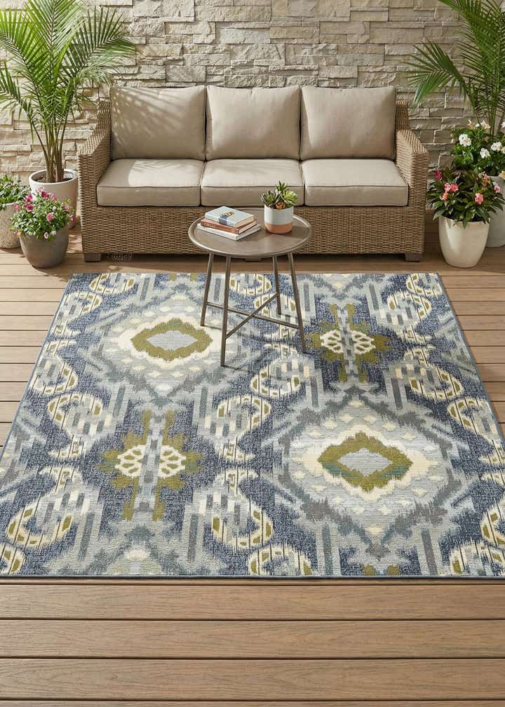 6' x 6' Easy-Clean Modern Indoor / Outdoor Square Rug