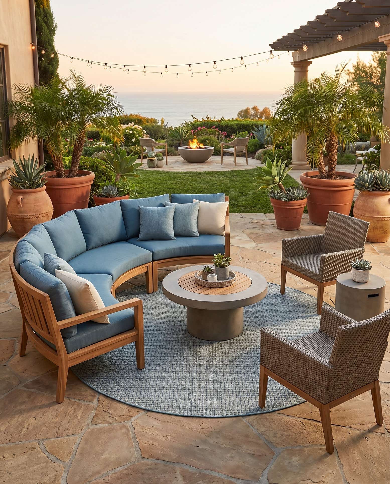 7' 10 x 7' 10 Easy-Clean Checkered Indoor / Outdoor Round Rug