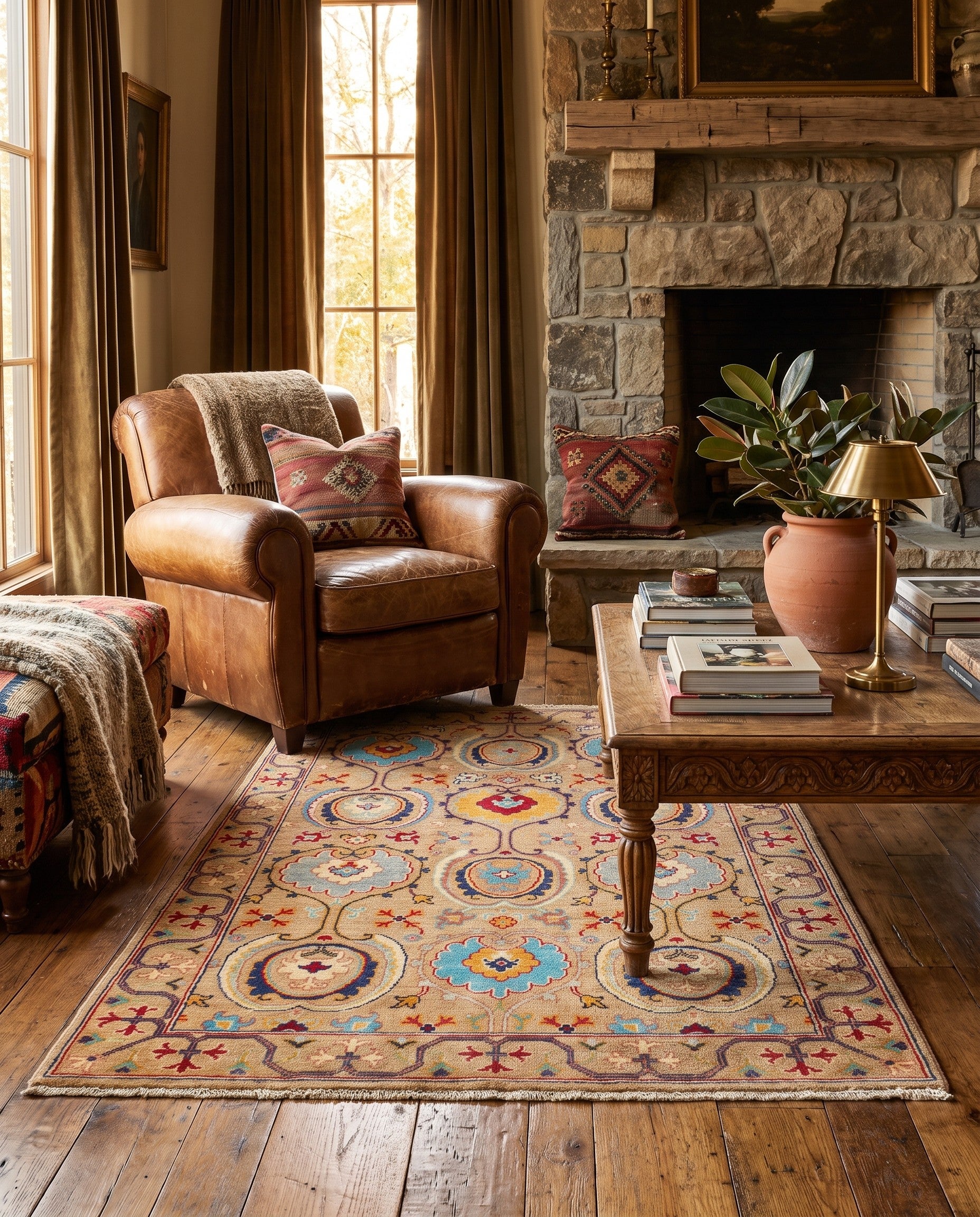 4' 1 x 5' 9 Hand Knotted Kazak Rug