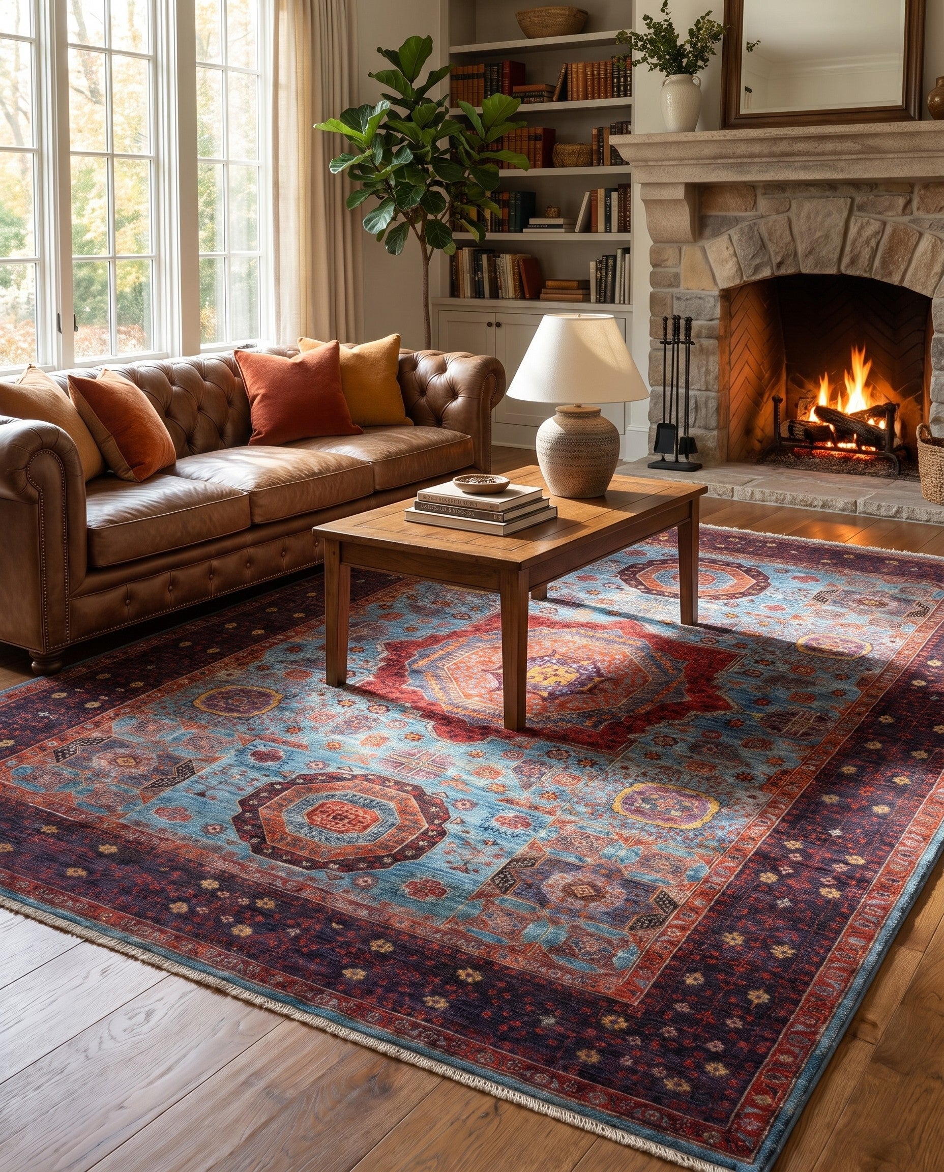 6' x 9' 3 Hand Knotted Mamluk Ziegler Rug