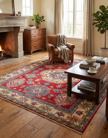 5' 4 x 6' 7 Hand Knotted Kazak Rug