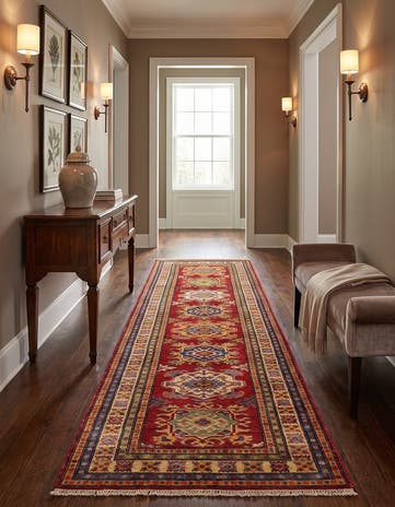 2' 8 x 9' 1 Hand Knotted Kazak Runner Rug
