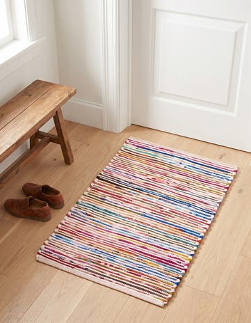 2' x 3' 1 Hand Woven Chindi Cotton Rug