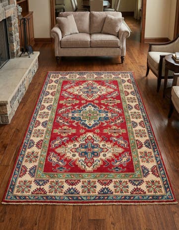 3' 10 x 6' 1 Hand Knotted Kazak Rug