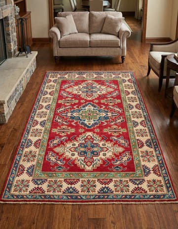 3' 10 x 6' 1 Hand Knotted Kazak Rug