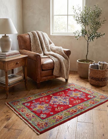2' x 3' Hand Knotted Kazak Rug